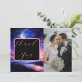 天満月の星雲写真結婚の サンキューカード (スタンド正面)