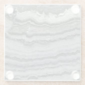 天然の宝石白黒アゲート大理石のテクスチャ ガラスコースター (裏面)