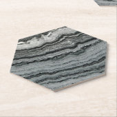 天然の宝石白黒アゲート大理石のテクスチャ ペーパーコースター (アングル)