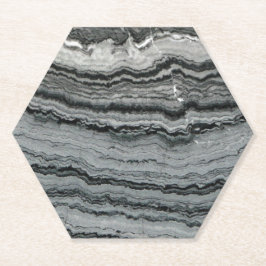天然の宝石白黒アゲート大理石のテクスチャ ペーパーコースター