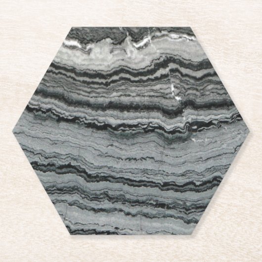 天然の宝石白黒アゲート大理石のテクスチャ ペーパーコースター (正面)