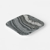 天然の宝石白黒アゲート大理石のテクスチャ ペーパープレート (傾斜あり)