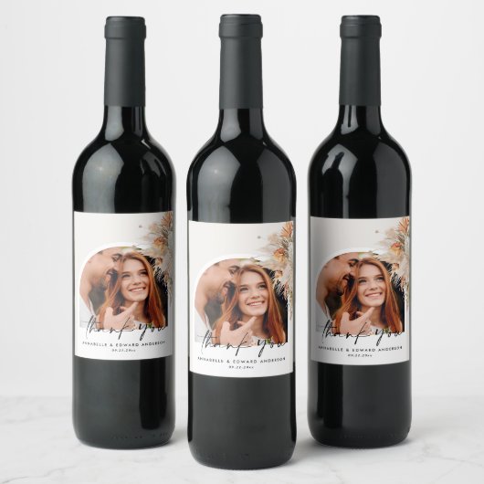 天然の植物性アーチ写真のパモダンパス ワインラベル (ボトル)