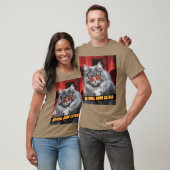 天然の猫パパ、面白いレトロなウィアードコアアート Tシャツ (ユニセックス)