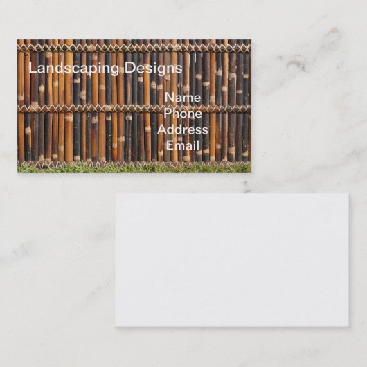 天然の竹の庭の塀 名刺 (正面/裏面)
