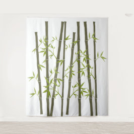 天然の緑の竹 タペストリー