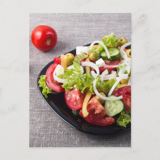 天然の野菜を使ったサラダの小さなボウル ポストカード (正面)