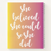 天然の髪信じは、彼女は行った ノートブック (裏面)