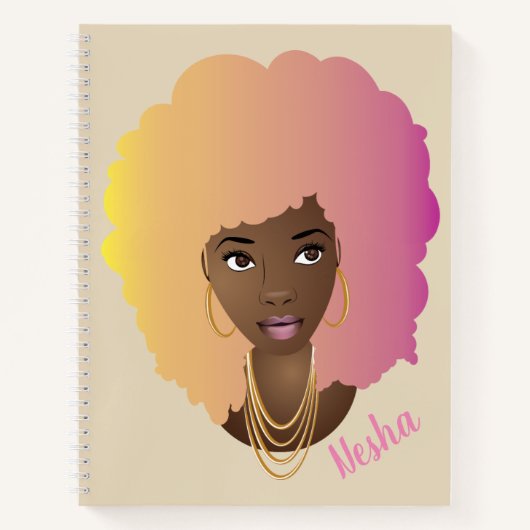 天然の髪信じは、彼女は行った ノートブック (正面)