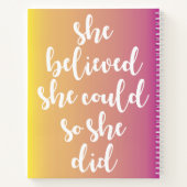 天然の髪信じは、彼女は行った ノートブック (裏面)