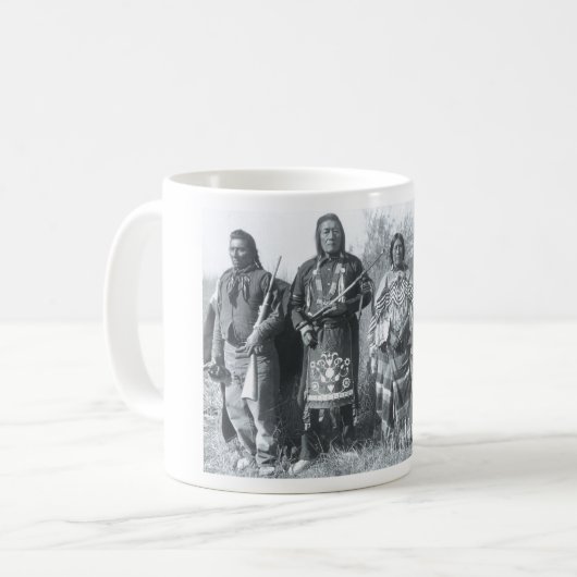 天然アメリカインディアンのヴィンテージのポートレート コーヒーマグカップ (正面左)