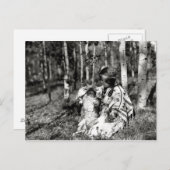 天然アメリカインディアンのヴィンテージのポートレート ポストカード (正面/裏面)