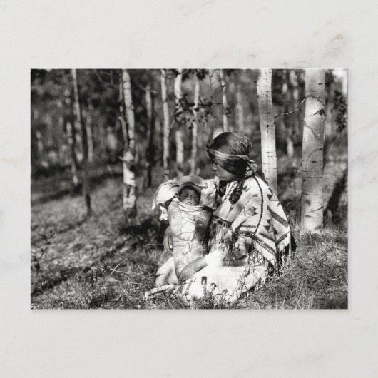 天然アメリカインディアンのヴィンテージのポートレート ポストカード (正面)