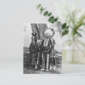 天然アメリカインディアンのヴィンテージのポートレート ポストカード (スタンド正面)