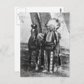 天然アメリカインディアンのヴィンテージのポートレート ポストカード (正面/裏面)