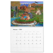 天然アメリカインディアンの月例カレンダー カレンダー (2月 2026)