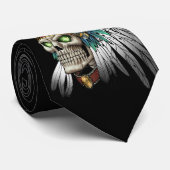 天然アメリカインディアンの種族のゴシック様式スカル ネクタイ (ロール)