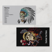 天然アメリカインディアンの種族のゴシック様式スカル 名刺 (正面/裏面)