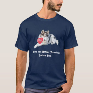 天然アメリカインディアン犬のワイシャツ Tシャツ