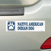 天然アメリカインディアン犬の青 バンパーステッカー (車上)