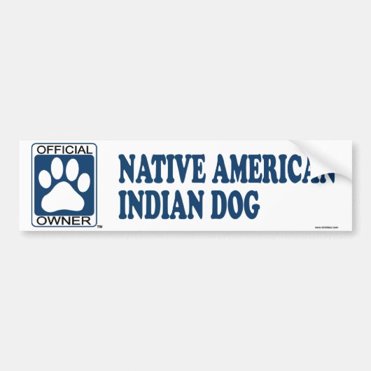 天然アメリカインディアン犬の青 バンパーステッカー (正面)