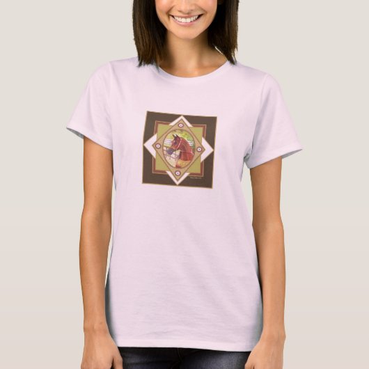 天然アラビアの女性馬のTシャツは行きます Tシャツ (正面)