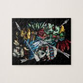 天然インドのスカルの骨組 ジグソーパズル (横)