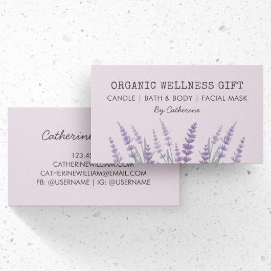 天然エコオーガニックラベンダー水彩フローラ 名刺