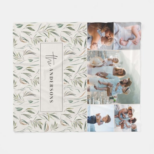 天然エレガント植物数々の写真ホームデコル フリースブランケット (正面(横))