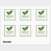 天然オーガニック環境にやさしグリーン製品ラベル スクエアシール (シート)