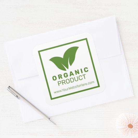天然オーガニック環境にやさしグリーン製品ラベル スクエアシール (封筒)