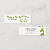 天然オーガニック緑葉イラストレーション スキニー名刺 (正面/裏面)