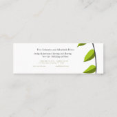 天然オーガニック緑葉イラストレーション スキニー名刺 (裏面)