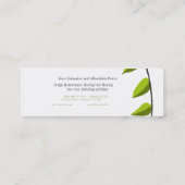 天然オーガニック緑葉イラストレーション スキニー名刺 (裏面)