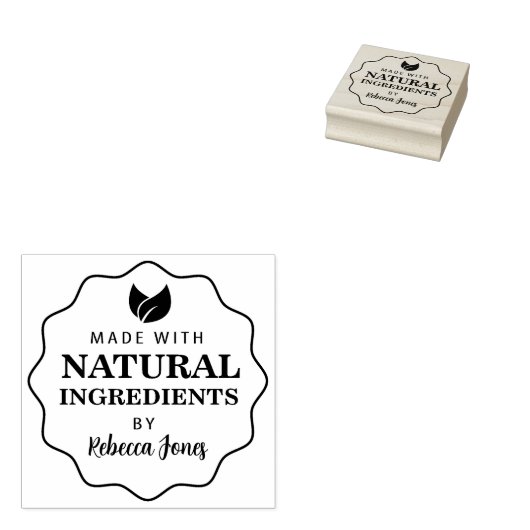 天然カスタム成分を使用した ラバースタンプ (押印)