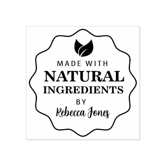 天然カスタム成分を使用した ラバースタンプ (インプリント)