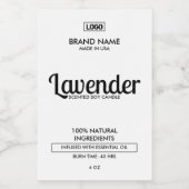 天然キャンドル白黒プロダクトラベル フードラベル (シングルラベル)