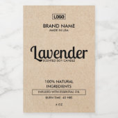 天然キャンドル白黒プロダクトラベル フードラベル (シングルラベル)