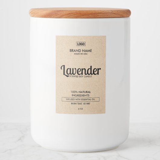 天然キャンドル白黒プロダクトラベル フードラベル (正面)