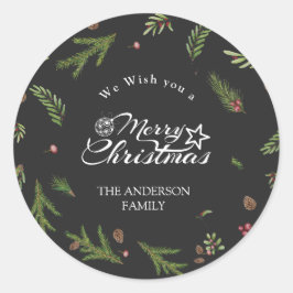天然クリスマスグミニマルロエレガントン植物学 ラウンドシール