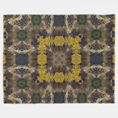 天然シャーマンのアメリカヘラジカ動物精神の曼荼羅のキルト フリースブランケット (正面(横))