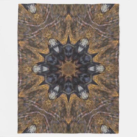 天然シャーマンの精神のトーテムの動物の盾のプラシ天 フリースブランケット (正面)