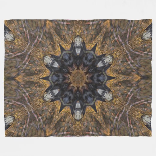 天然シャーマンの精神のトーテムの動物の盾のプラシ天 フリースブランケット (正面(横))