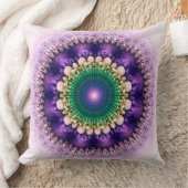 天然フラクタルブルーデザイン クッション (ブランケット)