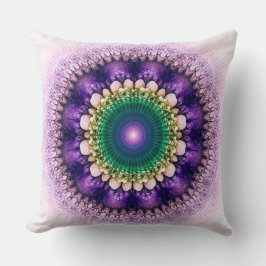 天然フラクタルブルーデザイン クッション