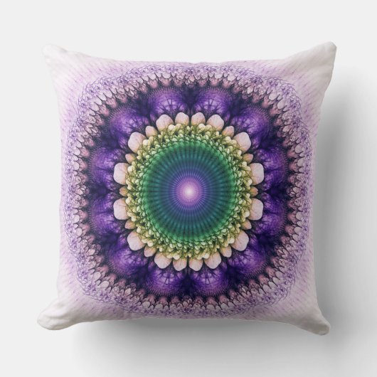 天然フラクタルブルーデザイン クッション (正面)