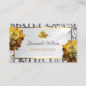 天然フローラ白木目の木の樹皮バラ 名刺 (正面)