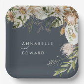 天然ボヘミアの植物モダンエレガント株 ペーパープレート (正面)