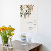 天然ボヘミアの植物モダンエレガント株 箔ポスター (レイダウン (キッチン))