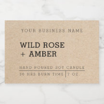 天然モダンろうそく製品ラベルシール